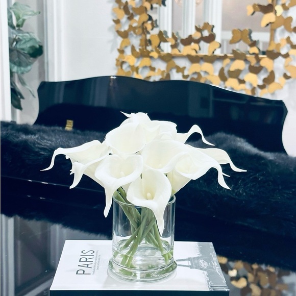 Real Touch Arrangement, White Real Touch Calla Lilies Arrangement 12 Cus… - Picture 1 of 7